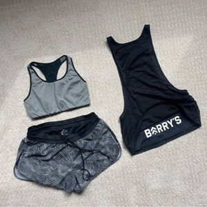 Nike Black and Gray Women's Athletic Shorts